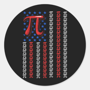 Schulmathematik Lehrer American Flag Pi Day Indepe Runder Aufkleber