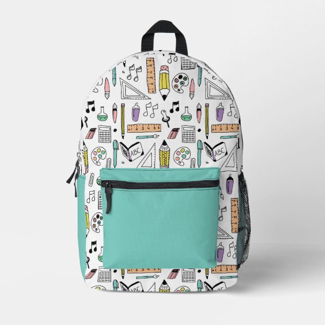 Schulmitteldoodle Bedruckter Rucksack (Vorderseite)