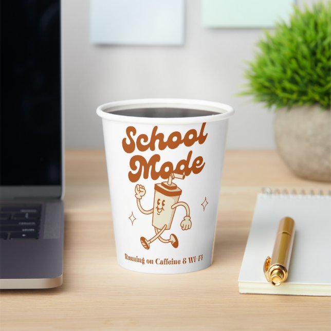 Schulmodus: Auf Koffein und Wi-Fi laufen - Tasse Pappbecher (InSitu)