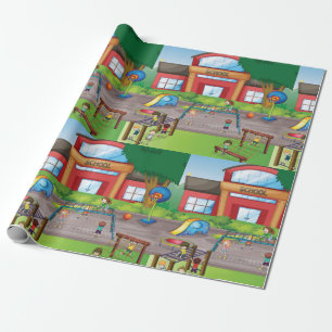 Schulplatz Geschenkpapier