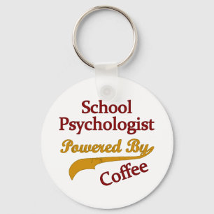 Schulpsychologe angetrieben durch Kaffee Schlüsselanhänger