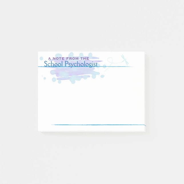 Schulpsychologe-blaue Post-it Klebezettel (Vorderseite)