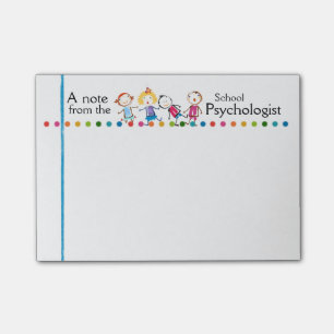 Schulpsychologe-Spaß scherzt Post-Itanmerkungen Post-it Klebezettel