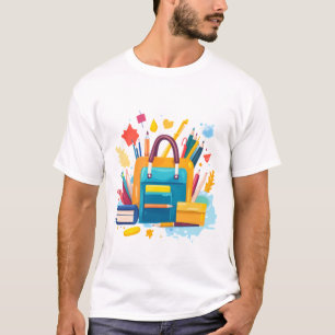 Schulranzen mit bunter Taschenkunst T-Shirt