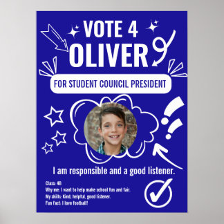 Schulrats-Wahlplakat-Vorlage für Kinder  Poster