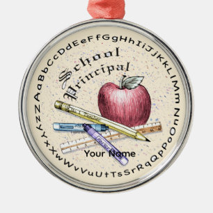 Schulrektor-Rundschmuck Silbernes Ornament