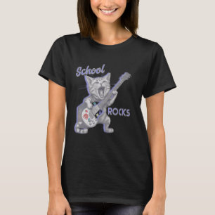 Schulrocks Katzengitarre Zurück zu Schulkindern Ki T-Shirt
