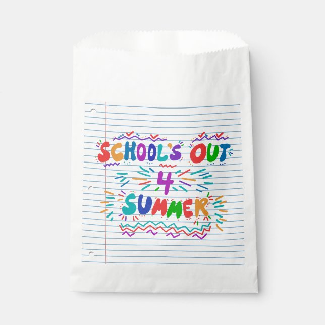 Schulschluss für den Sommer Geschenktütchen (Vorderseite)