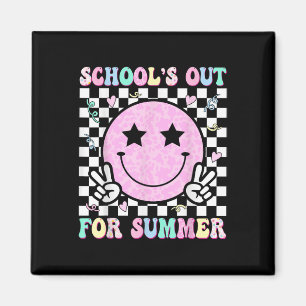 Schulschluss für den Sommer Lehrer Schüler letzter Magnet