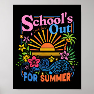 Schulschluss für den Sommer Lehrer Schüler letzter Poster