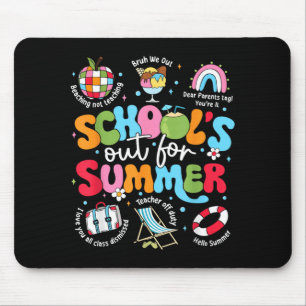 Schulschluss für den Sommer Retro Groovy letzter T Mousepad