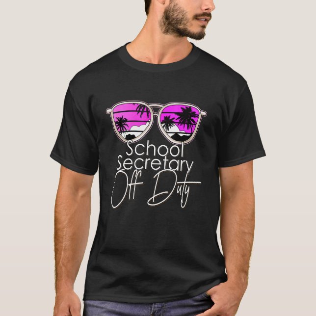 Schulsekretär für Sonnenbrille Sonnenuntergang T-Shirt (Vorderseite)
