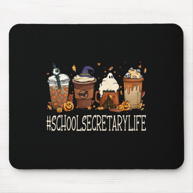 Schulsekretär Horror Fall Kaffeepause Pump Mousepad (Vorne)