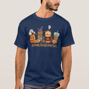 Schulsekretärin Horror Herbst Kaffee Halloween Kür T-Shirt