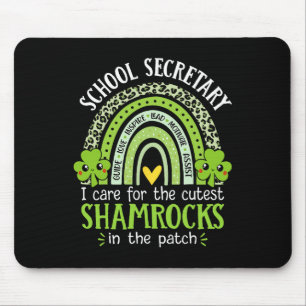 Schulsekretärin St Patricks Day Cute Shamrocks Se Mousepad