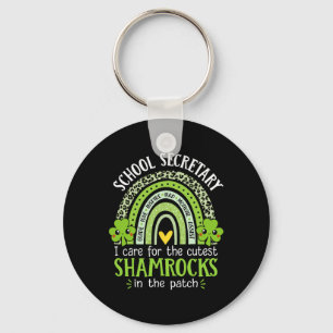 Schulsekretärin St Patricks Day Cute Shamrocks Se Schlüsselanhänger