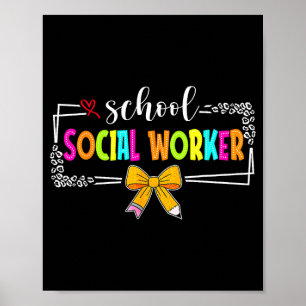Schulsozialarbeiter Sommer Frauen Lustiger letzter Poster