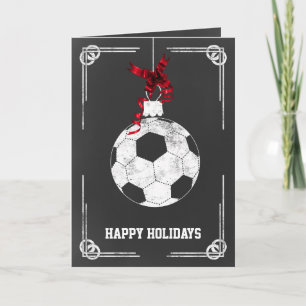 Schultafel Fußballspieler Weihnachtskarten Feiertagskarte