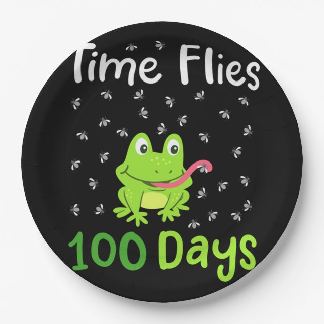 Schultag 100 Tage 34 Pappteller (Vorderseite)