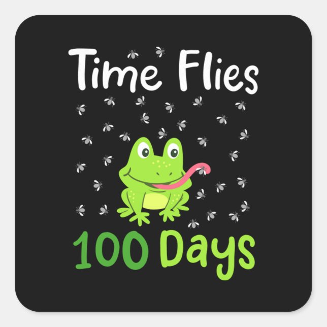 Schultag 100 Tage 34 Quadratischer Aufkleber (Vorderseite)