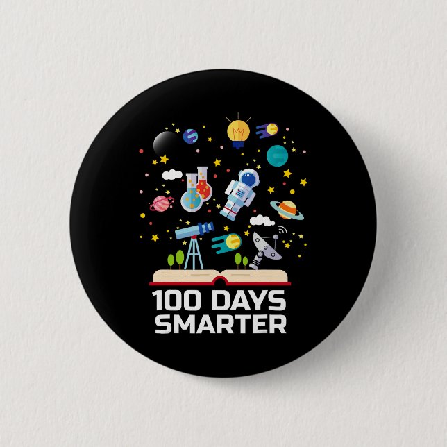 Schultag 100 Tage intelligenter Bücher Platz über  Button (Vorderseite)