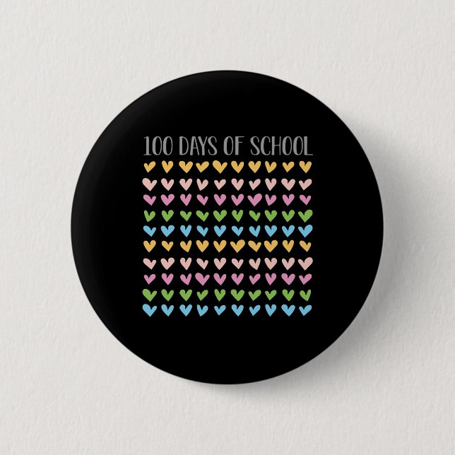 Schultag 100. Vintag Teacher Retro Button (Vorderseite)
