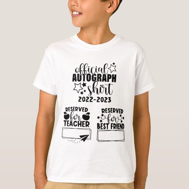 Schultag 2022-2023 Autografischer Abschluss T-Shirt (Vorderseite)