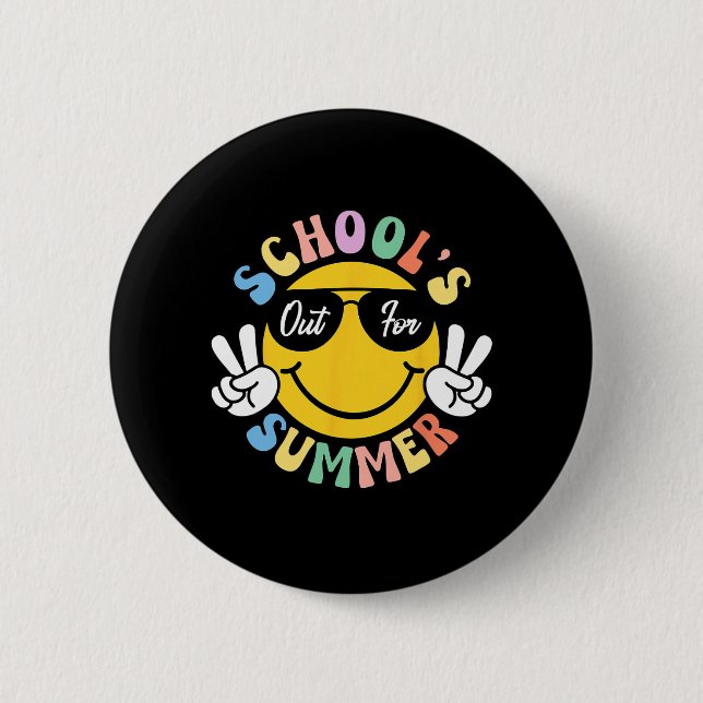 Schultag Abschluss Groovy Schulen für Su Button (Vorderseite)