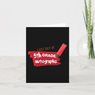 Schultag Autograph Elementarstufe 5. Klasse Karte