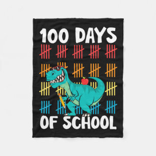 Schultag Lehrer Kinder Jungen Dino Happy 100 Da Fleecedecke