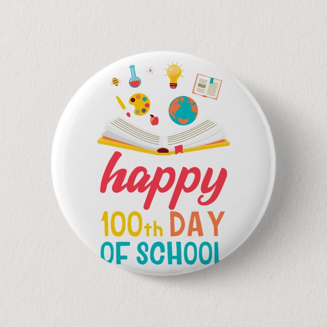 Schultage für Schüler Lehrer Kinder Button (Vorderseite)
