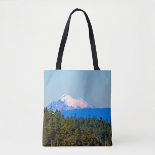 Schulter-Tasche, blau, Bergszene, Schnee Tasche