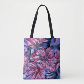 Schulter-Tasche, Kirschblüten blau Tasche