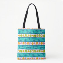 Schulter-Tote-Bag in Wellenlängen - Weiß