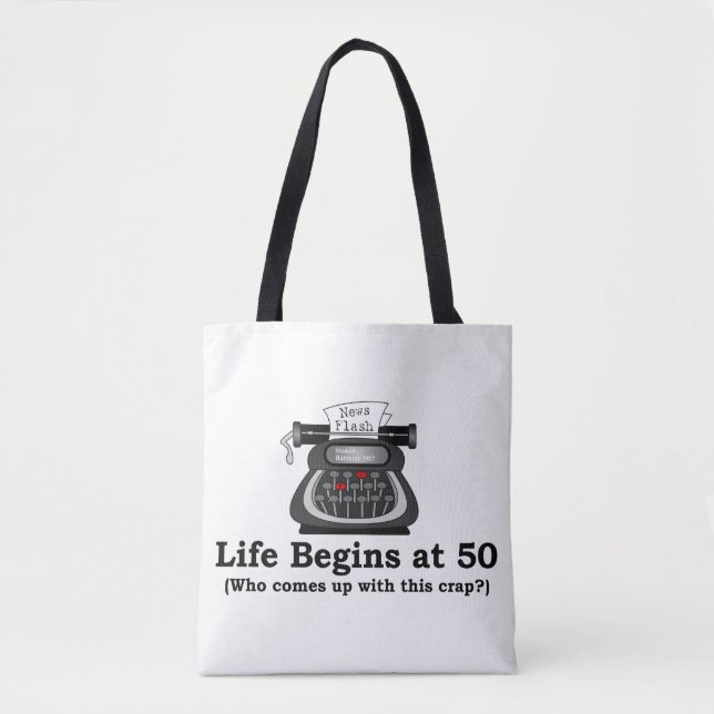 Schultertasche "Das Leben beginnt mit 50" Tasche (Vorderseite)