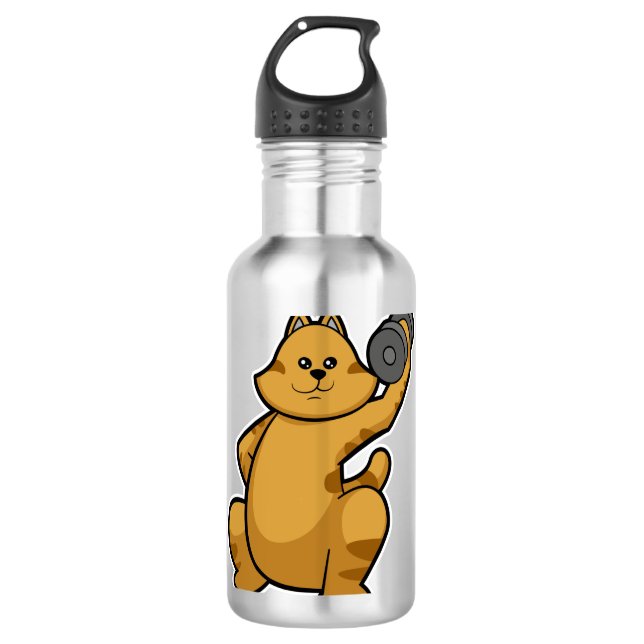 Schultertraining mit Dumbell Edelstahlflasche (Vorderseite)