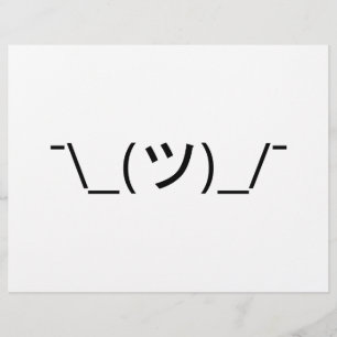 Schulterzucken-Emoticon ¯\_(ツ)_/¯ Japanisches Kaom Flyer