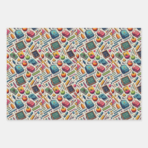 Schulthemenumrandungspapier Set 3 Geschenkpapier Set