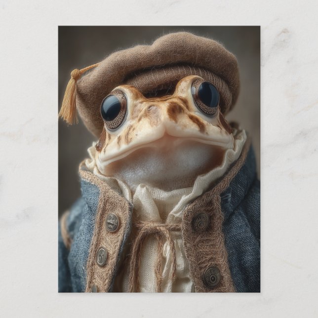 Schultoad in Vintager Kleidung Postkarte (Vorderseite)