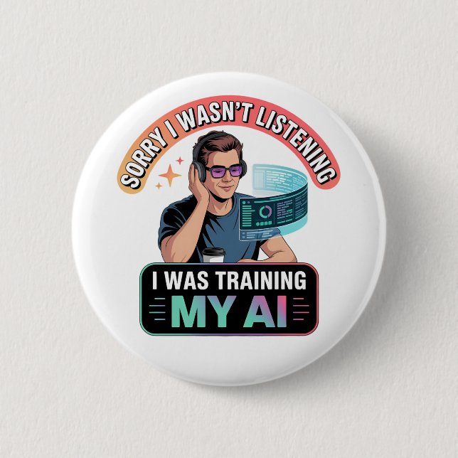 Schulung meines künstlerischen KI-Zitats Button (Vorderseite)