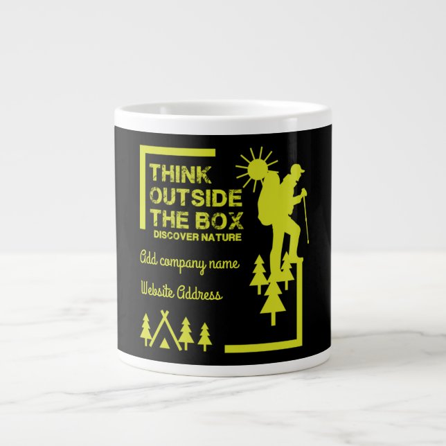 Schulung und Werbeaktion von Bushcraft-Reiseverans Jumbo-Tasse (Vorderseite)