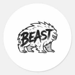 Schulung zur Bodybuilding von Beast Gym Fitness Runder Aufkleber