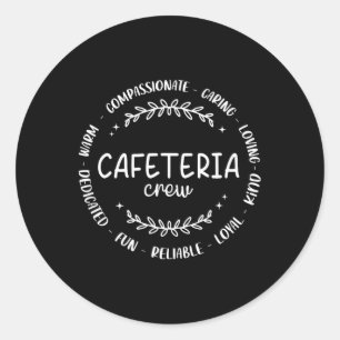 Schulunterstützungsteam passende Cafeteria-Crew zu Runder Aufkleber