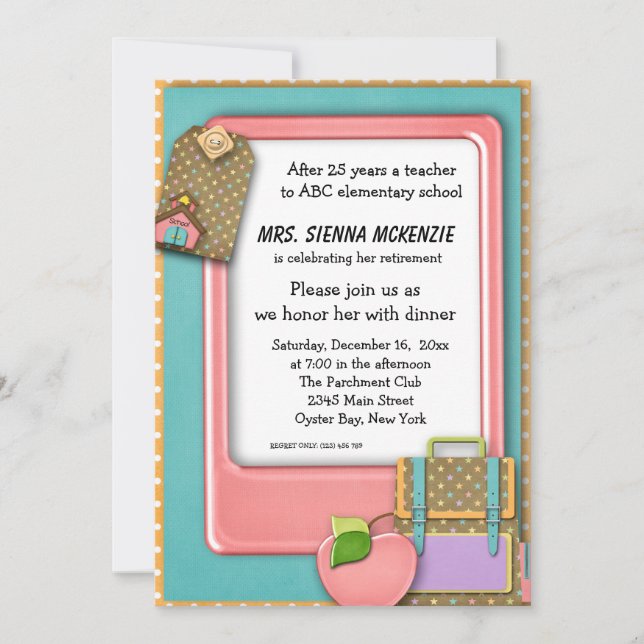 Schulveranstaltung Einladung (Vorderseite)