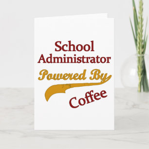 Schulverwalter angetrieben durch Kaffee Karte