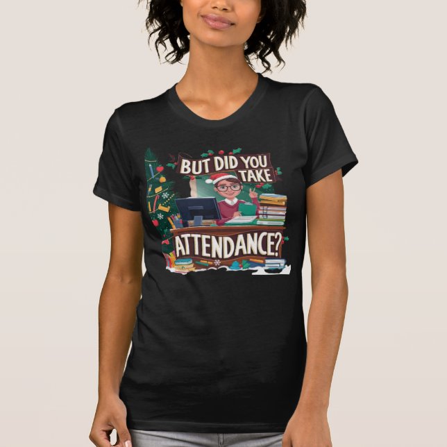 Schulverwaltung Sekretär Weihnachtsschule Teilnahm T-Shirt (Vorderseite)