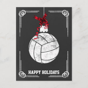 Schulwand-Volleyballspieler-Weihnachtskarten Feiertagspostkarte