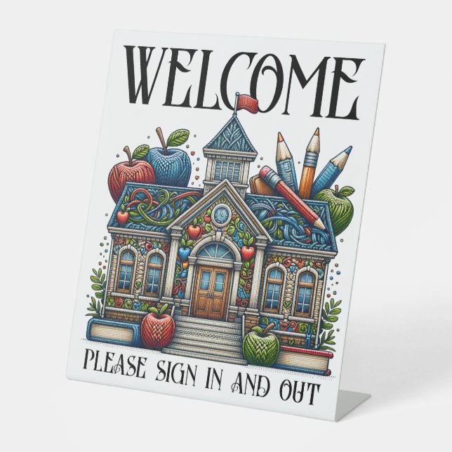 SchulWillkommensunterschrift Sockelschild (Vorderseite)