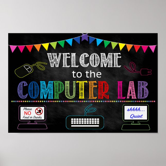 Schulzeichen für Computer-Labrador Poster (Vorne)