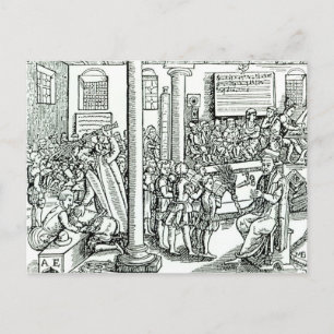 Schulzimmerszene in Tudor-Zeiten Postkarte